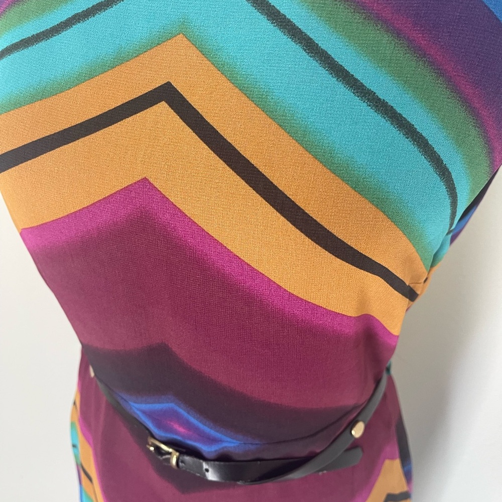 Multicolor Chevron Pattern Dress - Picture 6 of 7